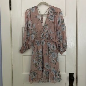Pink floral mini dresss